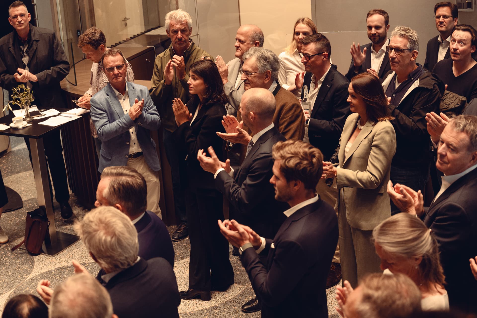 Applause from the guests during the Herzog Max opening ceremony, seen from above
